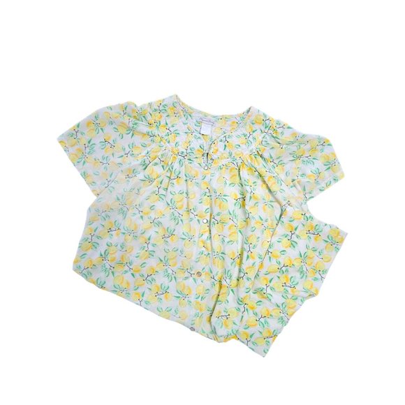 Vintage Women's Nightgown Lemons pleats on shoulder size S / M - Picture 2 of 11